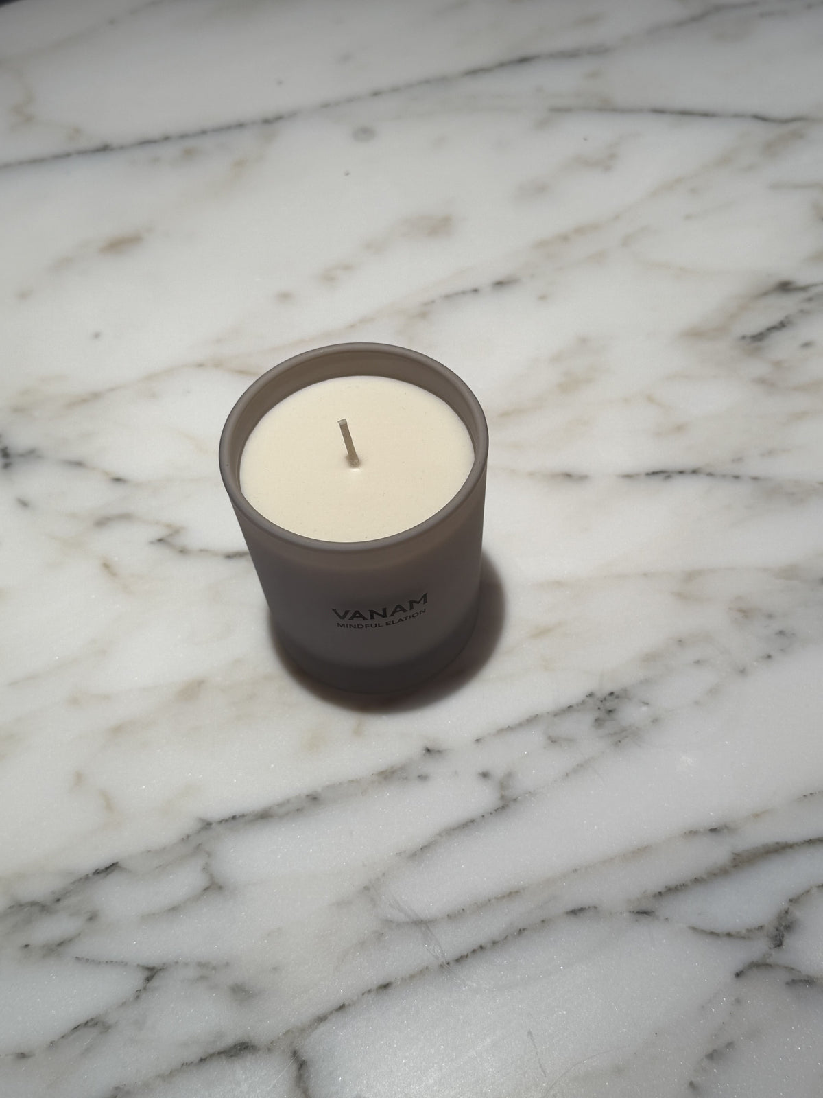 MINDFUL ELATION luxury beeswax candle lifestyle shot — VANAM